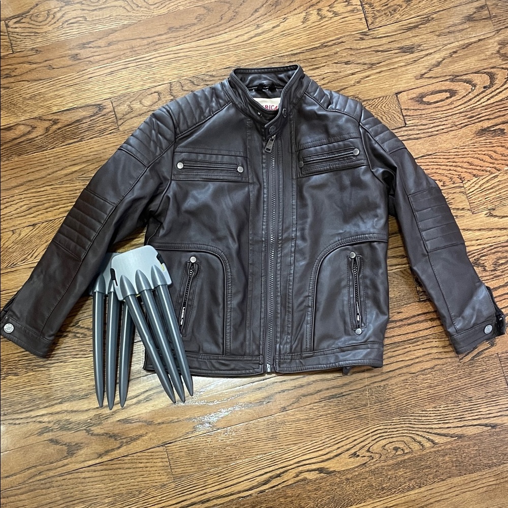 Boys Logan Wolverine Costume (Brown Leather Jacket)